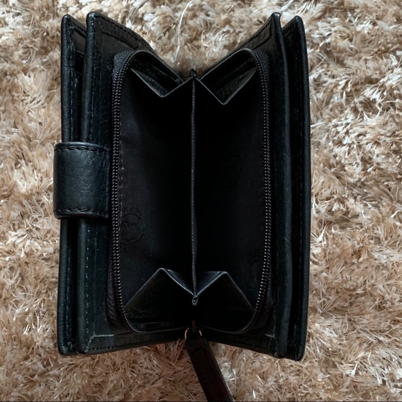 Black Hasp & Zip Style Leather Avorio Wallet - Picture 8 of 10